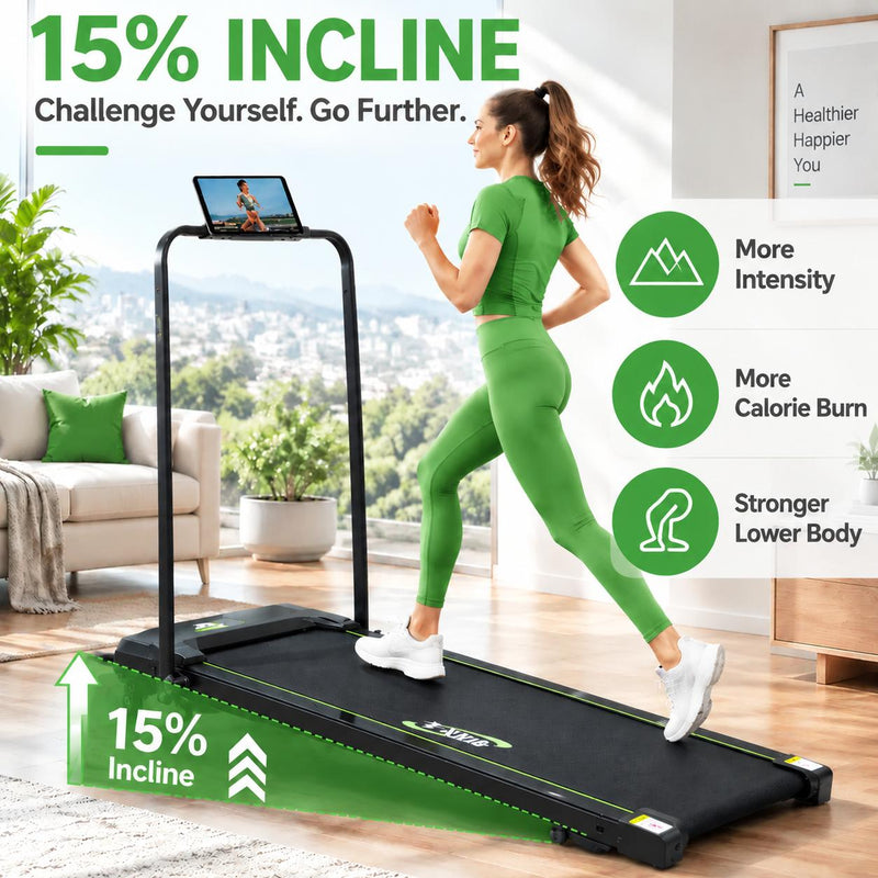 Walking Pad 4in 1 for Walking And Jogging, 242LBS Capacity, 2 Adjustable Incline, LED Display, No Assembly Required, Space-Saving Design, Portable Walking Pad Treadmill Under Desk, Best for Christmas, Perfect for Thanksgiving elliptical machine